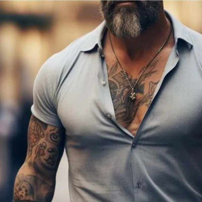 Men's Vintage Classic Casual Slim Fit Button Shirt 48122903K sold by Manly product image thumbnail 3