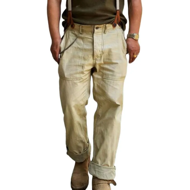 Men's Classic Vintage Casual Loose Multi-Pocket Overalls 26490253K sold by Manly