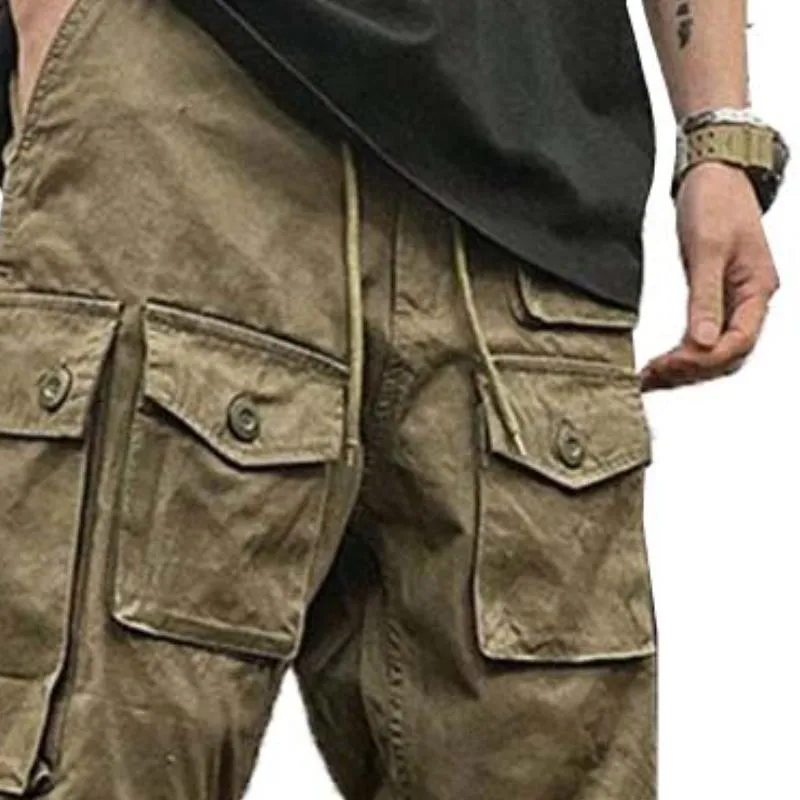 Men's Classic Casual Loose Elastic Waist Multi-Pocket Overalls 88279165K sold by Manly product image thumbnail 3