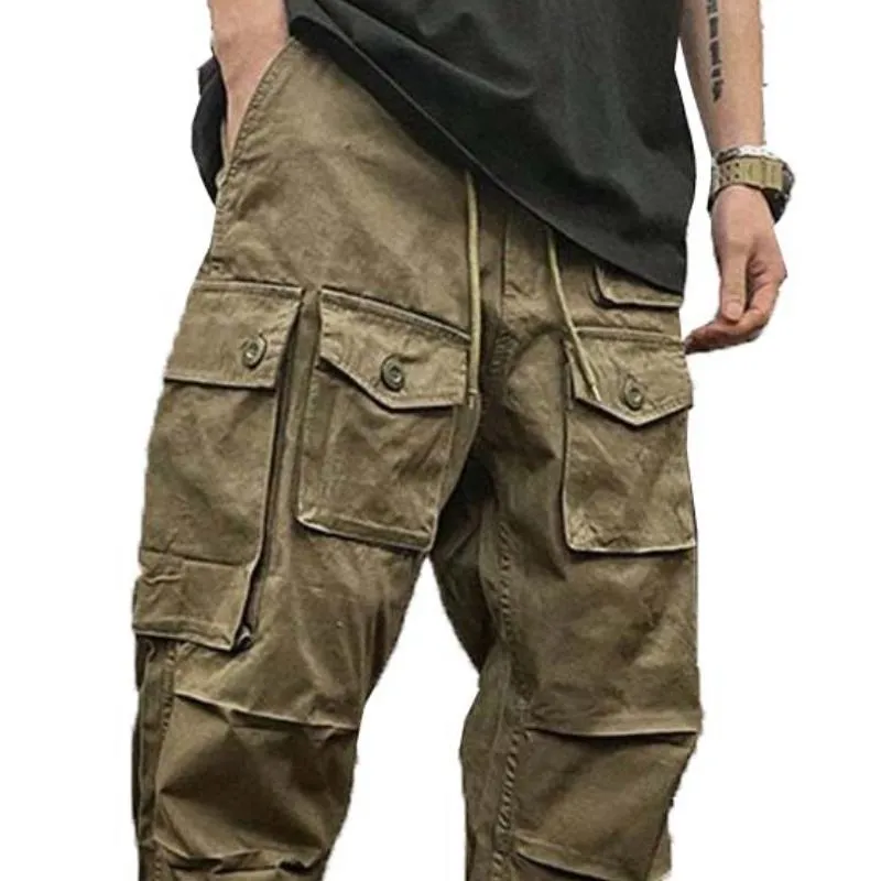 Men's Classic Casual Loose Elastic Waist Multi-Pocket Overalls 88279165K sold by Manly product image thumbnail 2