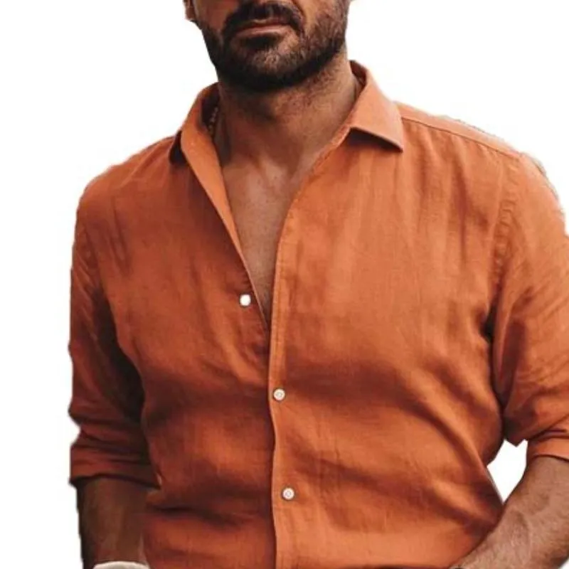 Men's Classic Casual Comfortable Cotton And Linen Shirt 65457251K sold by Manly product image thumbnail 3