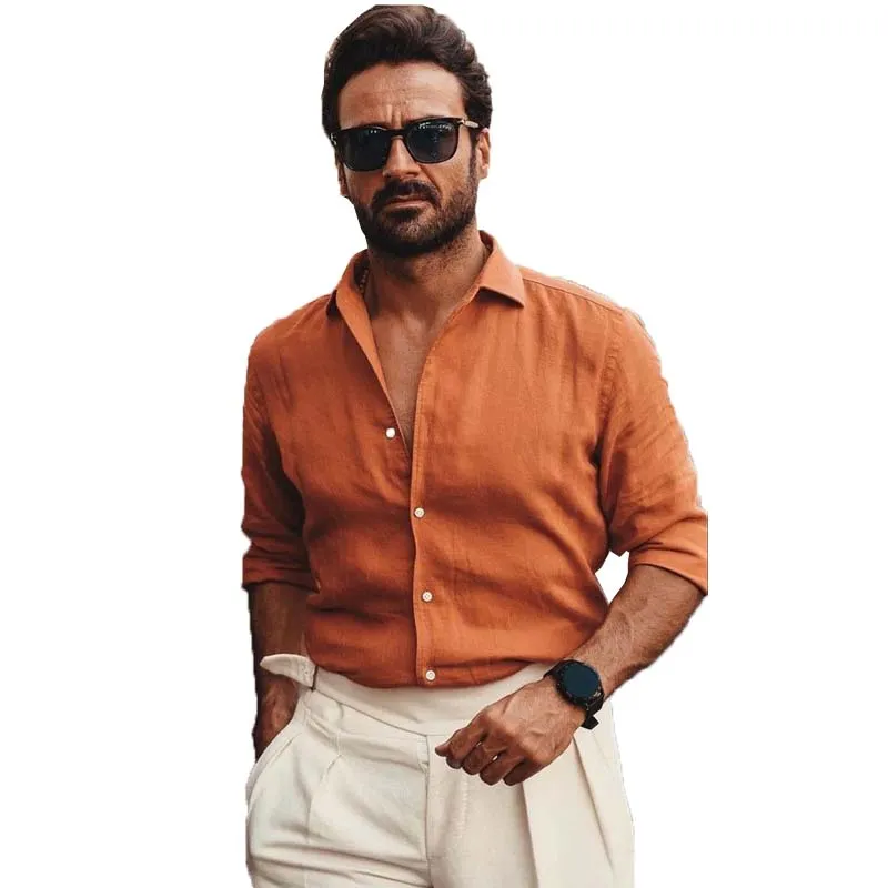 Men's Classic Casual Comfortable Cotton And Linen Shirt 65457251K sold by Manly product image thumbnail 2