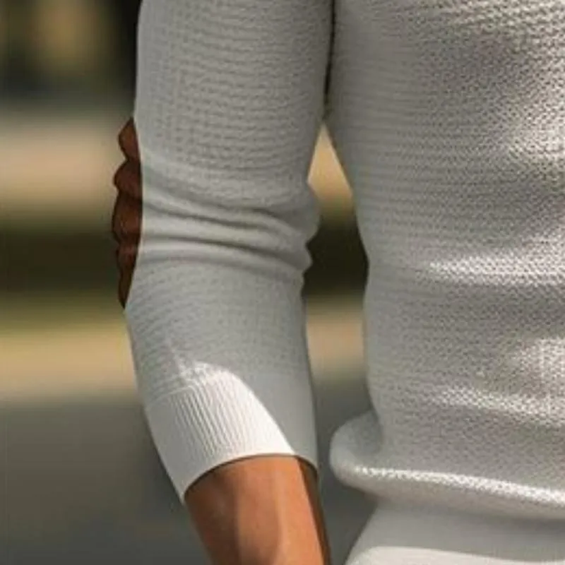 Men's Casual Lapel Suede Patchwork Slim Fit Long Sleeve Polo Shirt 37091964M sold by Manly product image thumbnail 4