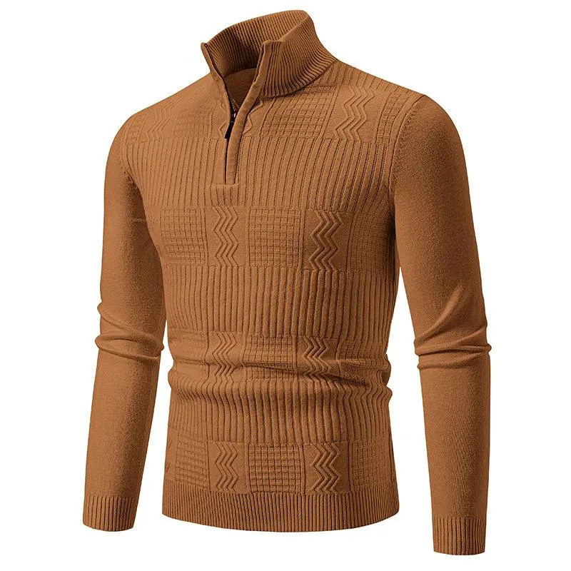 Men's Casual Warm Slim Fit Stand Collar Pullover Sweater 18888075F sold by Manly product image thumbnail 2