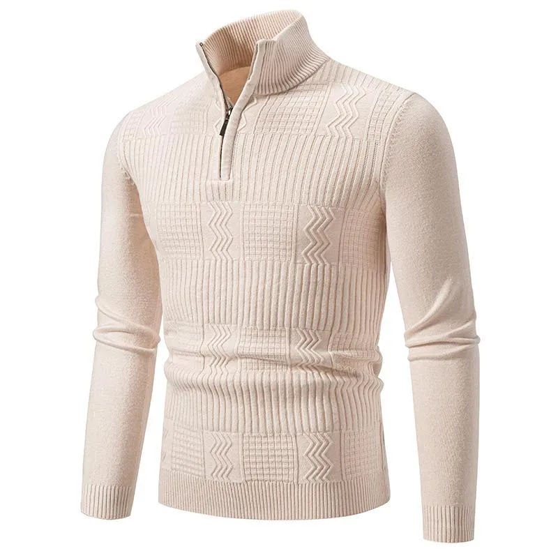 Men's Casual Warm Slim Fit Stand Collar Pullover Sweater 18888075F sold by Manly product image thumbnail 5
