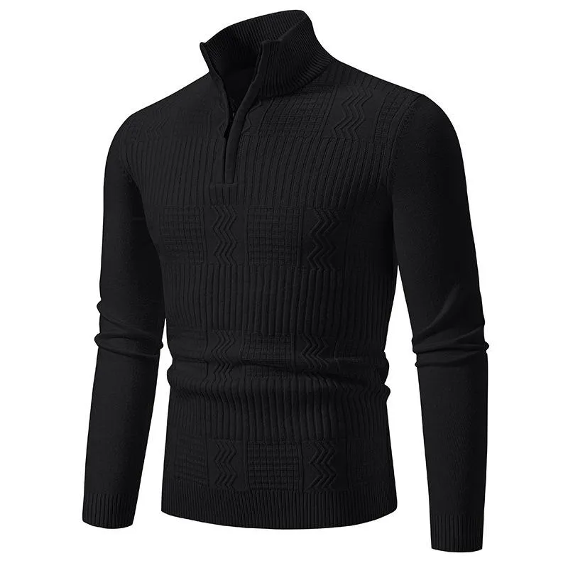 Men's Casual Warm Slim Fit Stand Collar Pullover Sweater 18888075F sold by Manly product image thumbnail 3