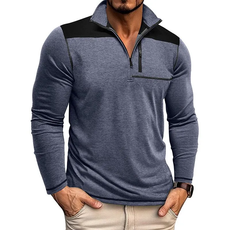 Men's Casual Zipper Stand Collar Colorblock Patchwork Slim Fit Sweatshirt 25795664M sold by Manly