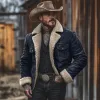 Men's Vintage Suede Lambswool Lining Warm Jacket 33819755Y sold by Manly