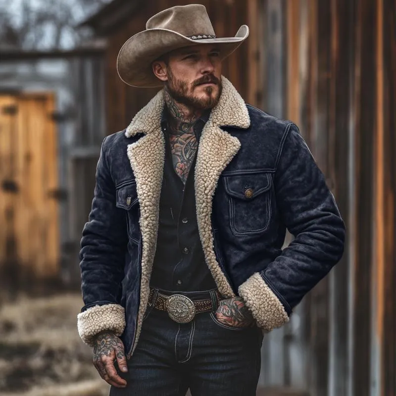 Men's Vintage Suede Lambswool Lining Warm Jacket 33819755Y sold by Manly product image thumbnail 3