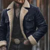Men's Vintage Suede Lambswool Lining Warm Jacket 33819755Y sold by Manly