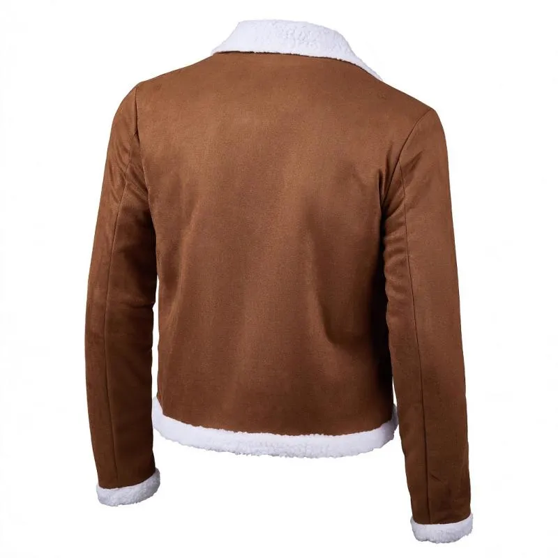 Men's Vintage Suede Lambswool Lined Warm Short Jacket 65712296Y sold by Manly product image thumbnail 5