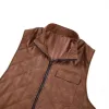 Men's Vintage Quilted Suede Lapel Zipper Vest 19868126Y sold by Manly