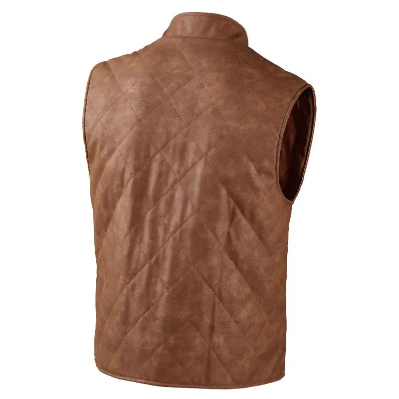 Men's Vintage Quilted Suede Lapel Zipper Vest 19868126Y sold by Manly product image thumbnail 4