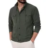 Men's Solid Color Corduroy Lapel Single Breasted Shirt Jacket 24206426Z sold by Manly