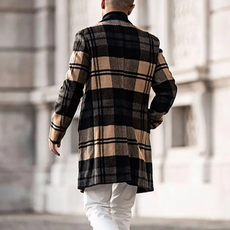 Men's Vintage Plaid Mid-length Coat 95719785U sold by Manly product image thumbnail 3