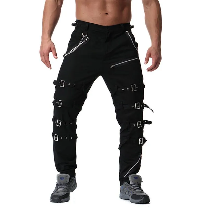 Men's Metal Embellished Punk Pants 22268793U sold by Manly