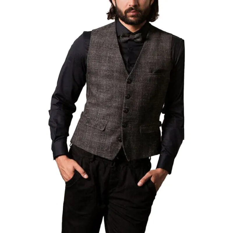 Men's Vintage Check Button Vest 80889456U sold by Manly