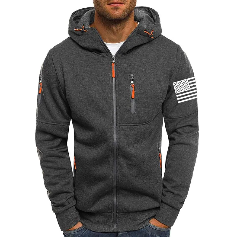 Men's Solid Cardigan Zip-Up Hooded Jacket 59926043X sold by Manly