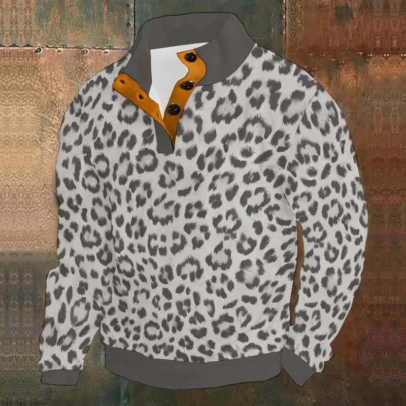 Men's Casual Half-Placket Printed Long Sleeve Henley T-Shirt 16363118X sold by Manly product image thumbnail 4