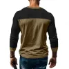 Men's Slim Fit Long Sleeve Paneled Bottoming Henley T-Shirt 88312026X sold by Manly