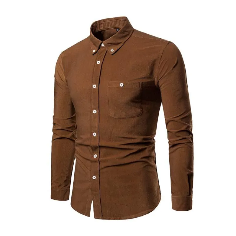 Men's Vintage Classic Casual Corduroy Comfort Long Sleeve Shirt 88741363K sold by Manly
