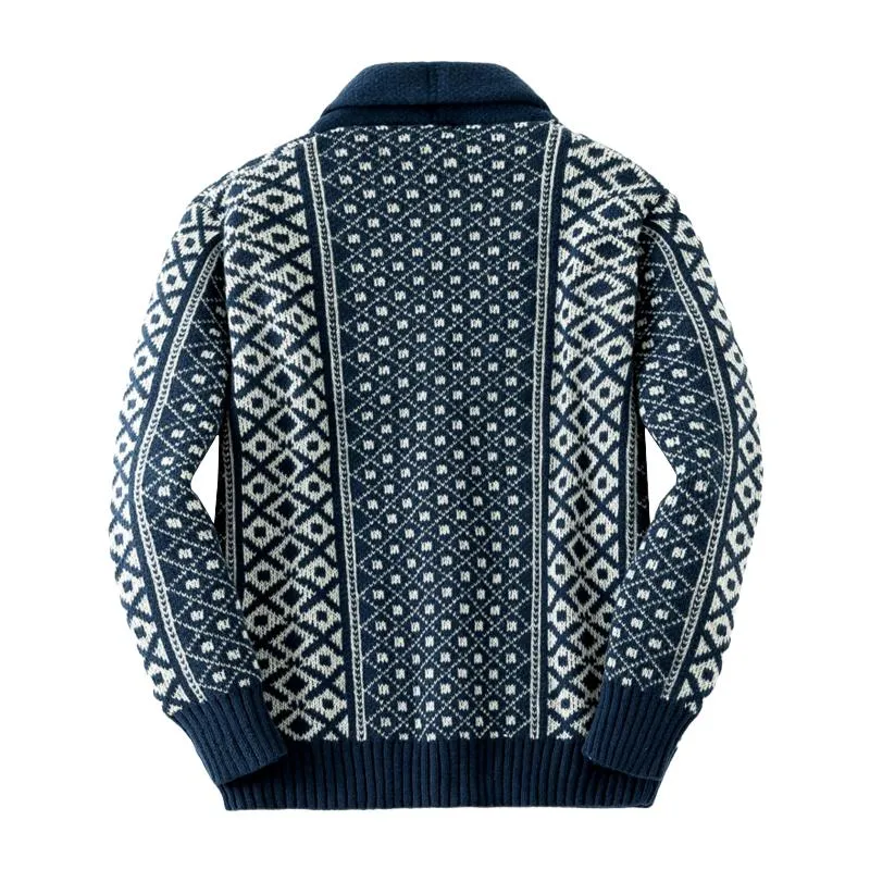 Men's Vintage Jacquard Shawl Collar Single Breasted Knit Cardigan 28838853M sold by Manly product image thumbnail 2