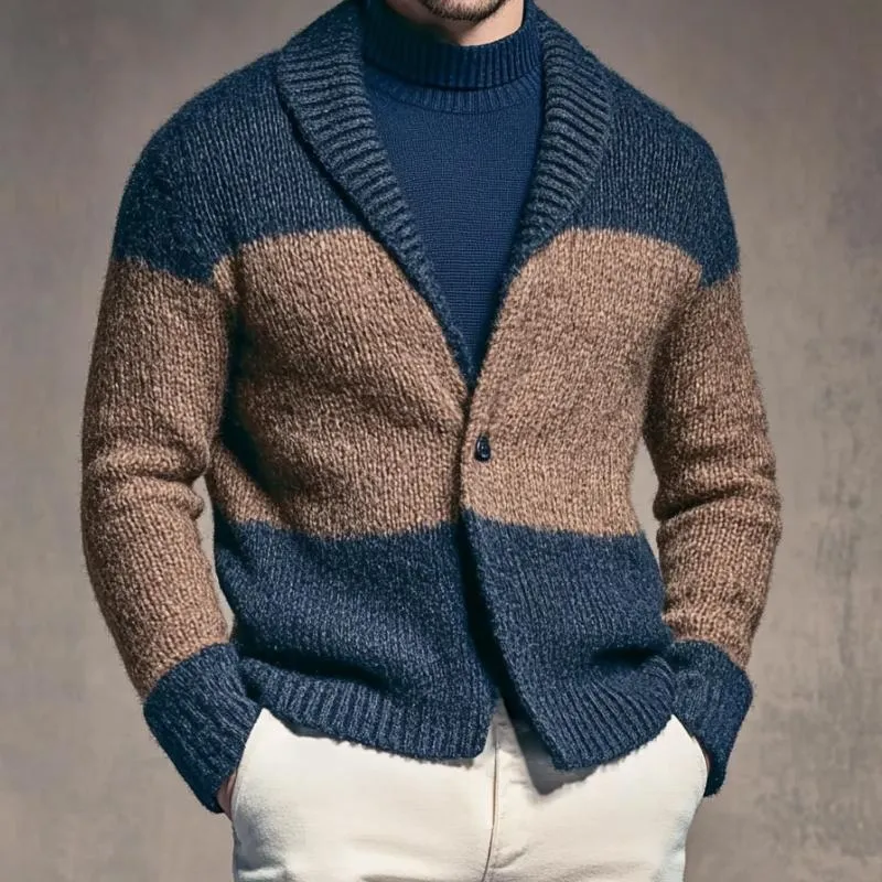 Men's Retro Casual Colorblock Knitted Cardigan 02778523TO sold by Manly product image thumbnail 2