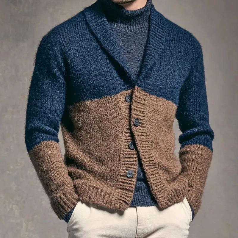 Men's Retro Casual Colorblock Knitted Cardigan 62638572TO sold by Manly product image thumbnail 2