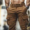 Men's Vintage Casual Solid Suede Pocket Pants 62637384TO sold by Manly