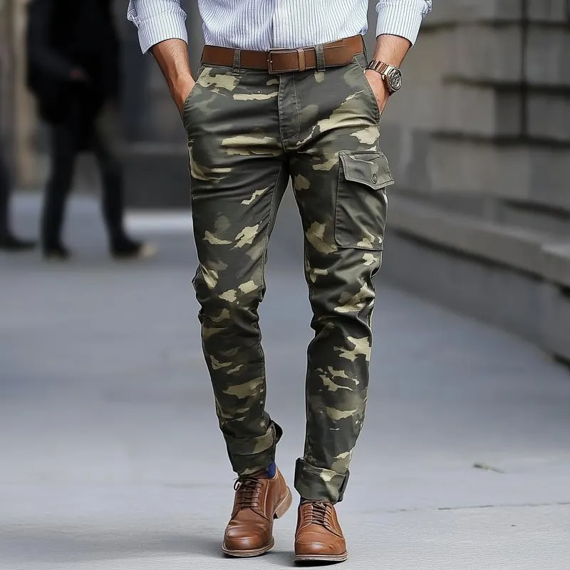 Men's Camouflage Multi-pocket Cotton Slim Cargo Pants 43036371Z sold by Manly product image thumbnail 2