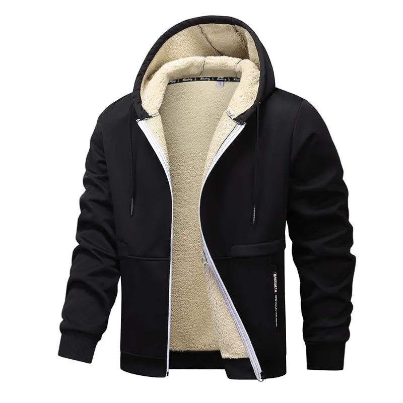 Men's Sherpa Thickened Hooded Jacket 79748172U sold by Manly