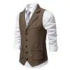 Men's Vintage Herringbone Lapel Chain Suit Vest 64542547Y sold by Manly