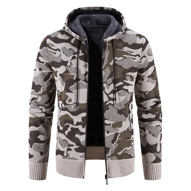 Men's Casual Warm Camouflage Knit Hooded Jacket 94669897F sold by Manly product image thumbnail 4