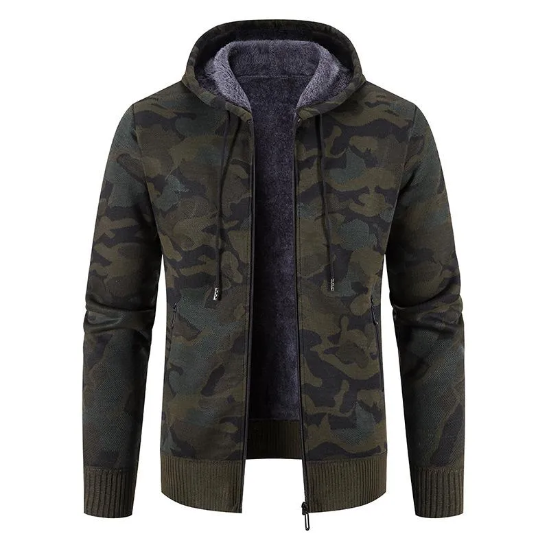 Men's Casual Warm Camouflage Knit Hooded Jacket 94669897F sold by Manly