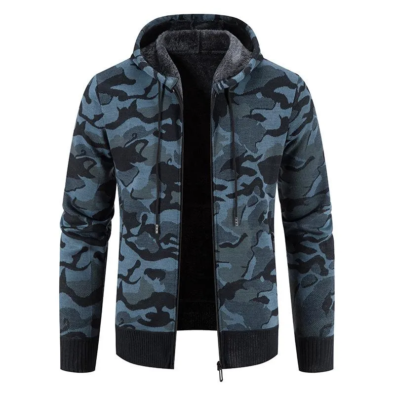 Men's Casual Warm Camouflage Knit Hooded Jacket 94669897F sold by Manly product image thumbnail 3
