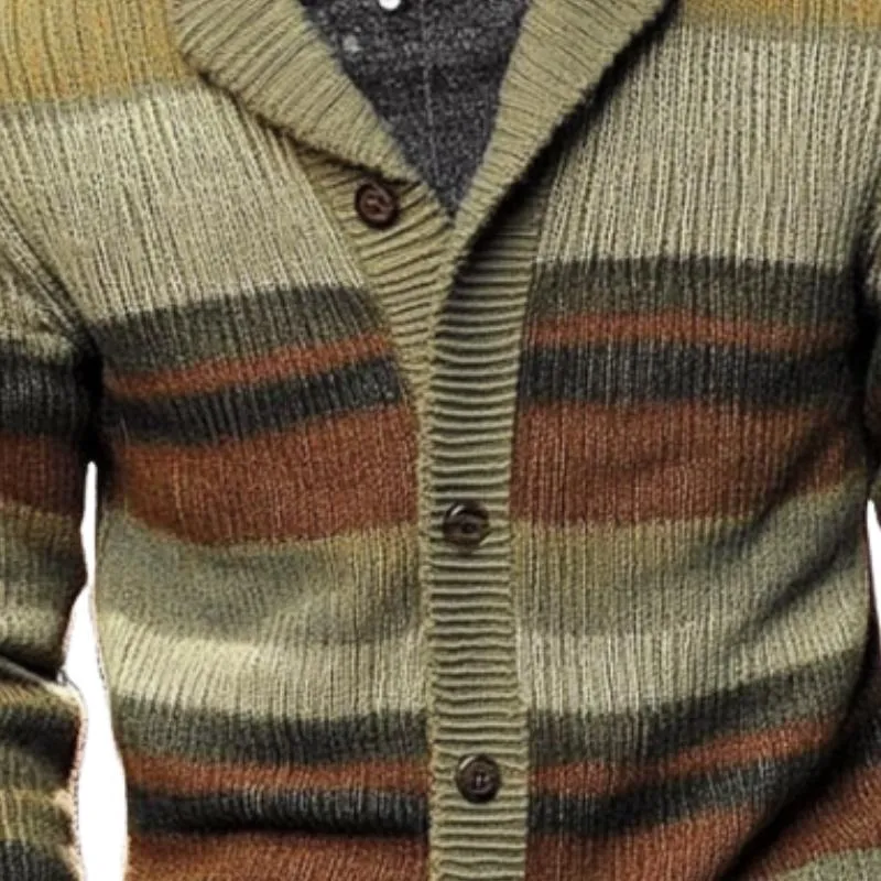 Men's Retro Casual Colorblock Knit Cardigan 05736787F sold by Manly product image thumbnail 3
