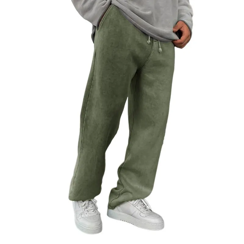 Men's Solid Color Loose Elastic Waist Sports Pants 22147175Z sold by Manly
