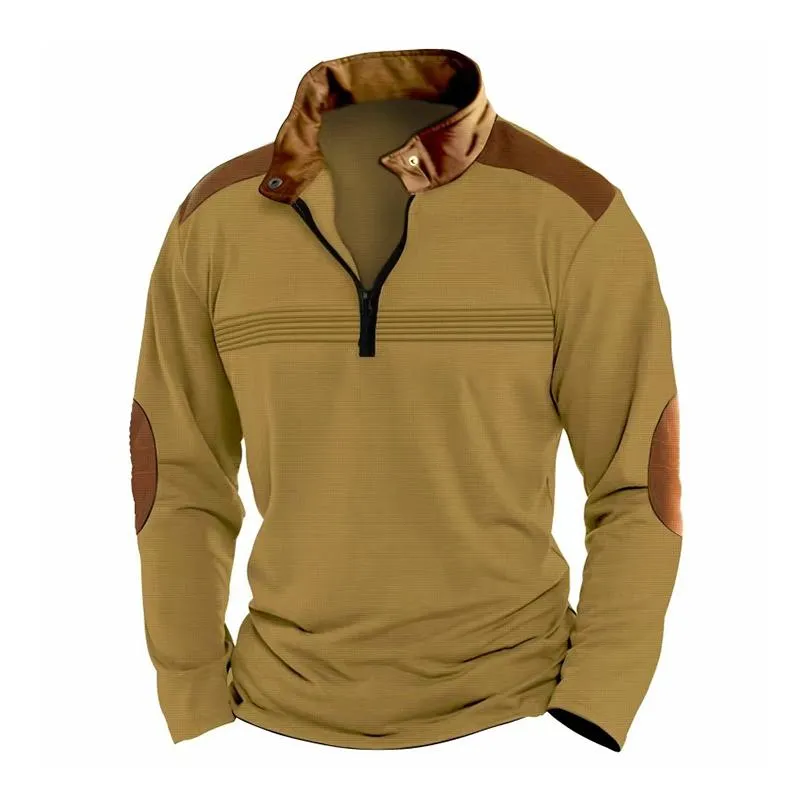 Men's Colorblock Zipper Stand Collar Long Sleeve Casual Sweatshirt 32537015Z sold by Manly product image thumbnail 5