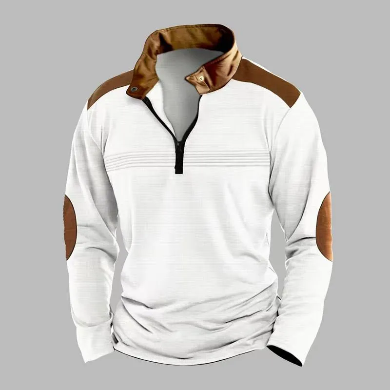 Men's Colorblock Zipper Stand Collar Long Sleeve Casual Sweatshirt 32537015Z sold by Manly product image thumbnail 4