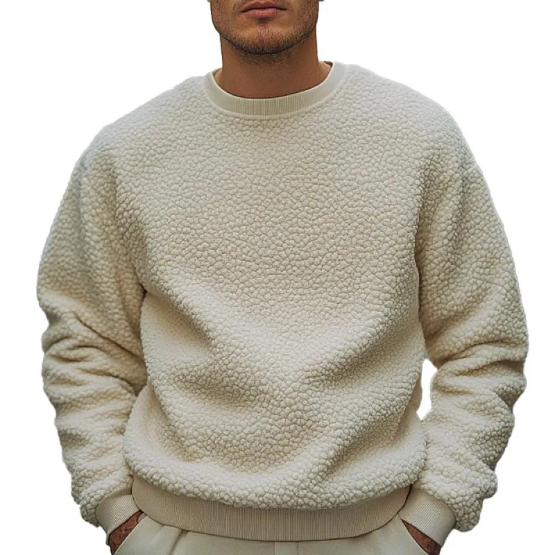 Men's Solid Fleece Crew Neck Sweatshirt 27412286X sold by Manly
