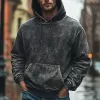 Men's Vintage Washed Denim Hoodie 54494851X sold by Manly