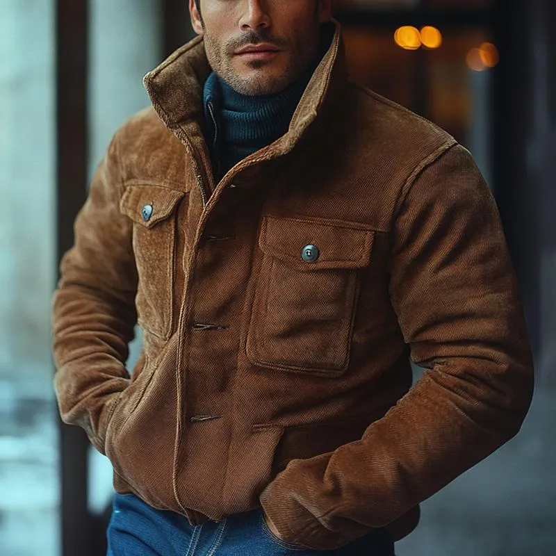 Men's Cotton Lapel Casual Jacket 58956912X sold by Manly product image thumbnail 2