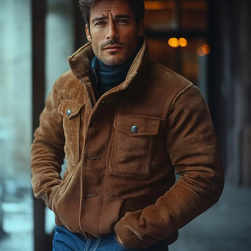 Men's Cotton Lapel Casual Jacket 58956912X sold by Manly product image thumbnail 3