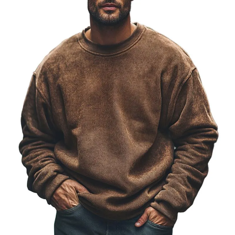 Men's Vintage Print Crew Neck Sweatshirt 89137279X sold by Manly