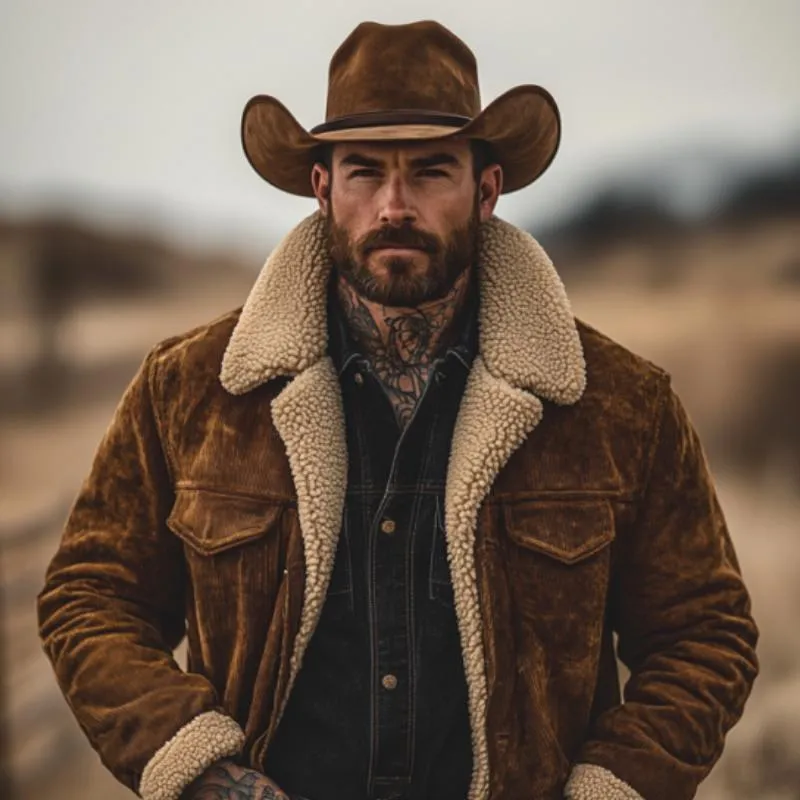 Men's Retro Solid Color Corduroy Lambswool Lining Warm Shorts Coat 17217608Y sold by Manly product image thumbnail 2