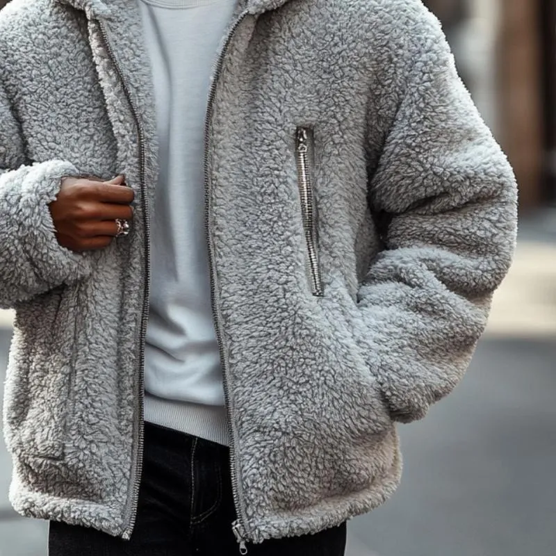 Men Fashion Lambswool Warm Multi-Pocket Hooded Coat 16623058Y sold by Manly product image thumbnail 2