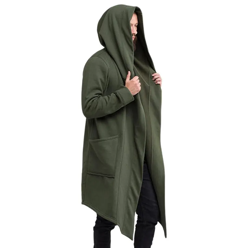 Men's Long Cardigan Cape Coat Hooded Coat 95926752U sold by Manly