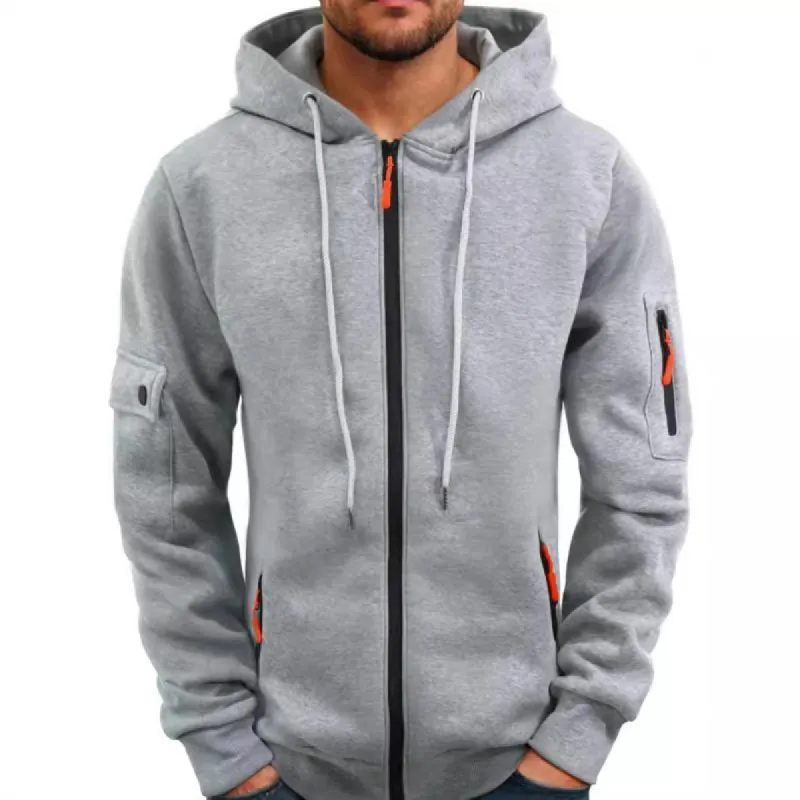 Men's Casual Hooded Multi-pocket Zipper Loose Sports Jacket 16754229M sold by Manly