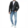 Men's Stylish Notch Lapel Zip-up Leather Motorcycle Jacket 42941184M sold by Manly