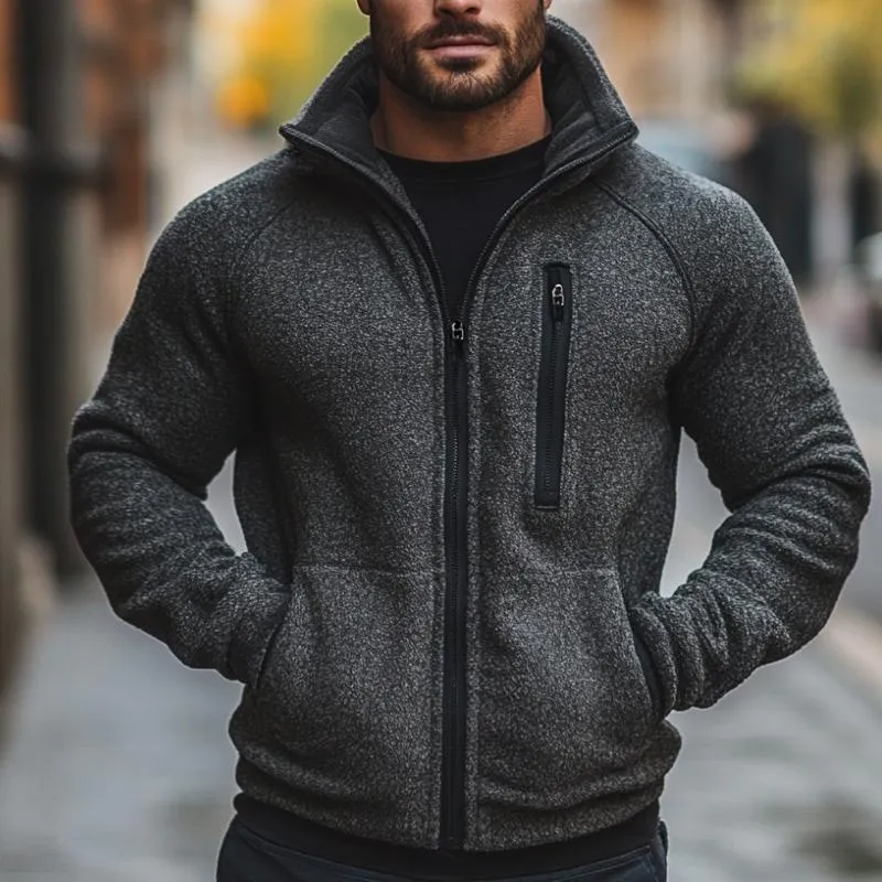 Men's Vintage Casual Stand Collar Zipper Pocket Jacket 02453798TO sold by Manly product image thumbnail 2